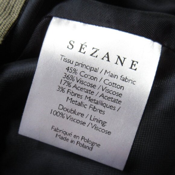 NWT Sezane Teddy Keaton in Jacquard Striped Rust Green Gold Bomber Jacket 36 4 - Picture 8 of 10